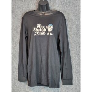 The Dutch Club Coffee Company Graphic Long Sleeve T-Shirt Black Sz‎ Large Casual